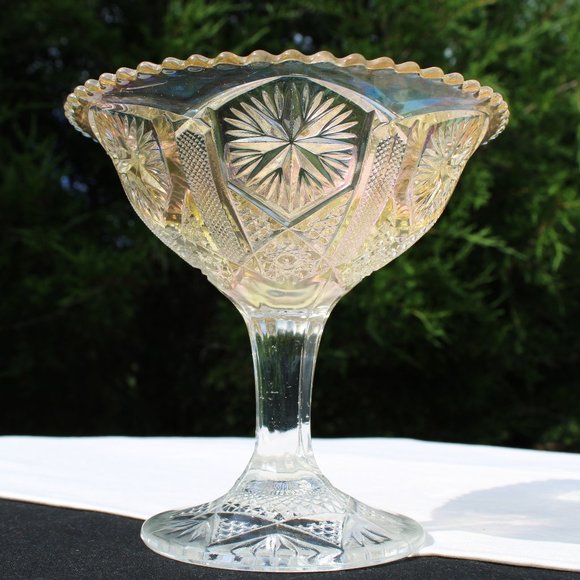 Mogul Carnival Glass Compote - Picture 2 of 6